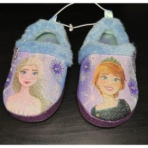 Harper Canyon Disney Frozen 2 Girl Slippers purple glitter Ana & Elsa Sz 11 M